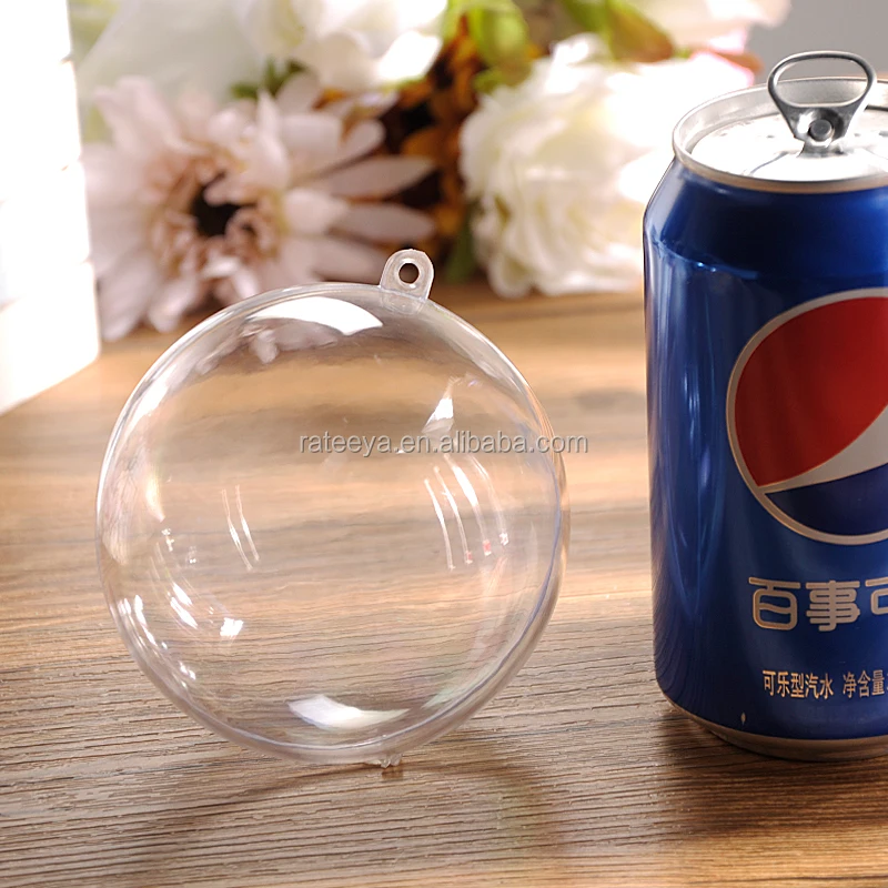 Wholesale Openable Transparent Plastic Christmas Ball Decoration Plastic Transparent Acrylic Ball-9CM  Supply 4-40cm balls