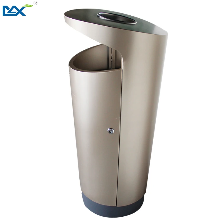 Trash Bin Garbage Bin Outdoor Waste Bin MAX Public Dustbin Metal with Ashtray and Street Storage Bucket IRON Open Top Stocked