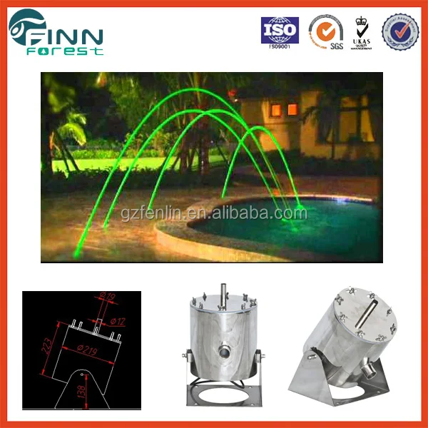 Laminar water jet fountain with color controller laminar flow
