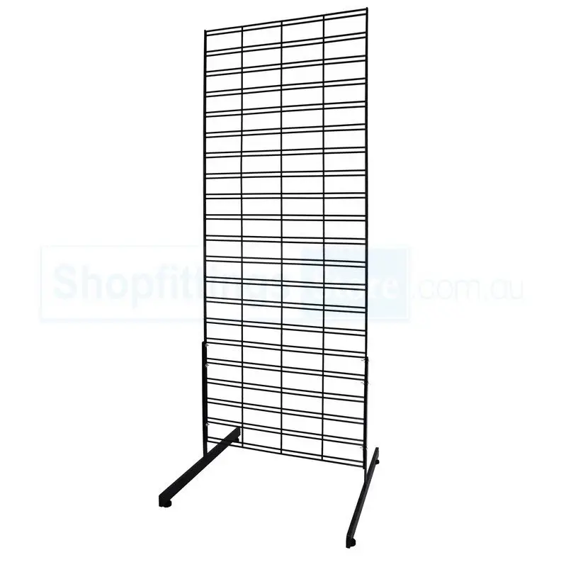 Customized bespoke Chrome L Shaped wire grid wall mesh panel display stand clothing shop fitting equipment