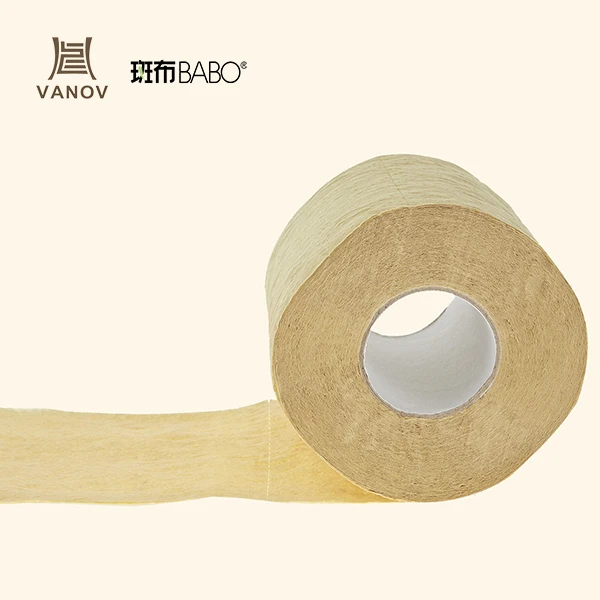 
Eco-friendly unbleached bamboo toilet paper customized logo printing standard roll brown color 