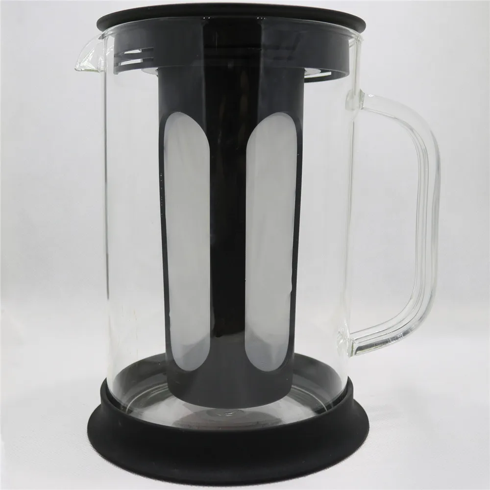 New cold brew coffee maker borosilicate glass french press double-wall stainless steel On Sale