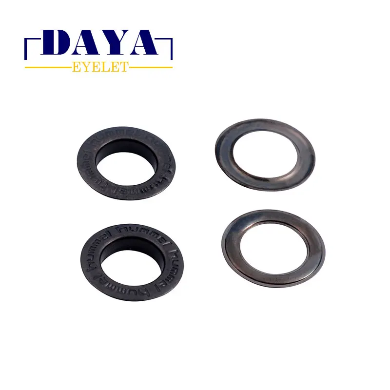 Wholesale round/square shape 10mm/15mm engraved logo metal shoe eyelet