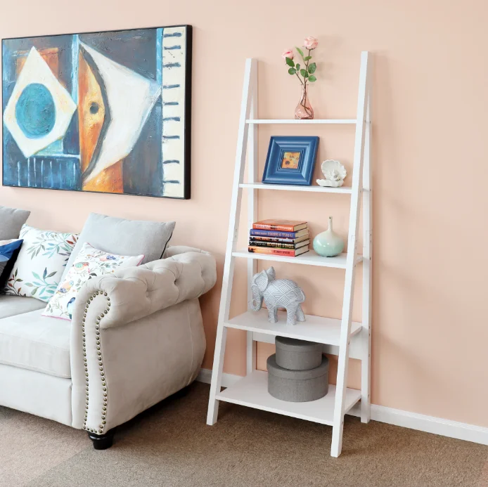 
High Quality French Style Simple Design 3 Tier Leaning Bookcase wooden bookshelf 