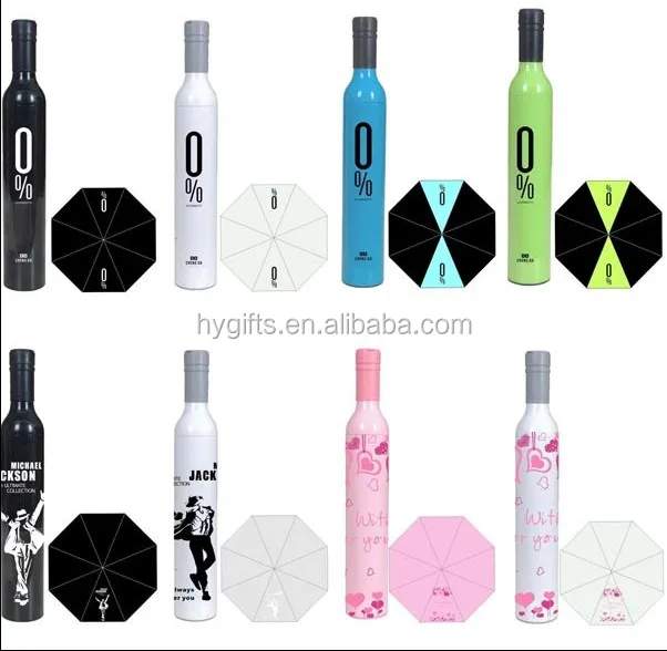 New Design Creative Wine Bottle Three Folding Umbrella