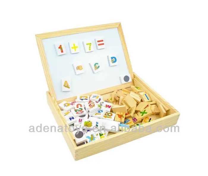Wooden kids educational DIY Toys, Magnetic Whiteboard Dominoes