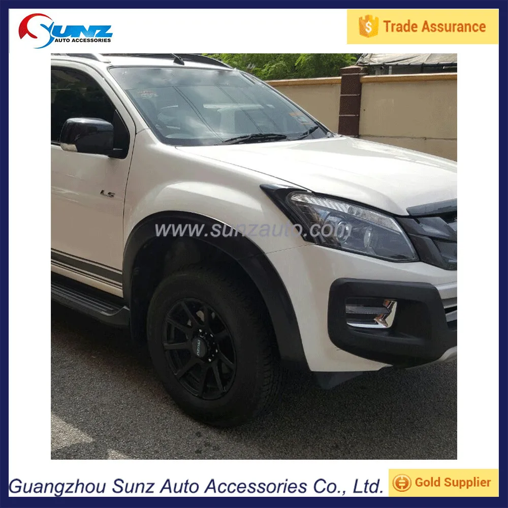 YCSUNZ ABS Matte Black OEM wheel arch with rubber Smooth fender flare For D-max 2012-2016 Pickup accessories