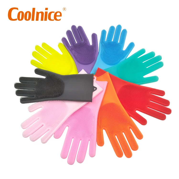 Colorful not  latex glove  reusable kitchen silicon dish washing  gloves