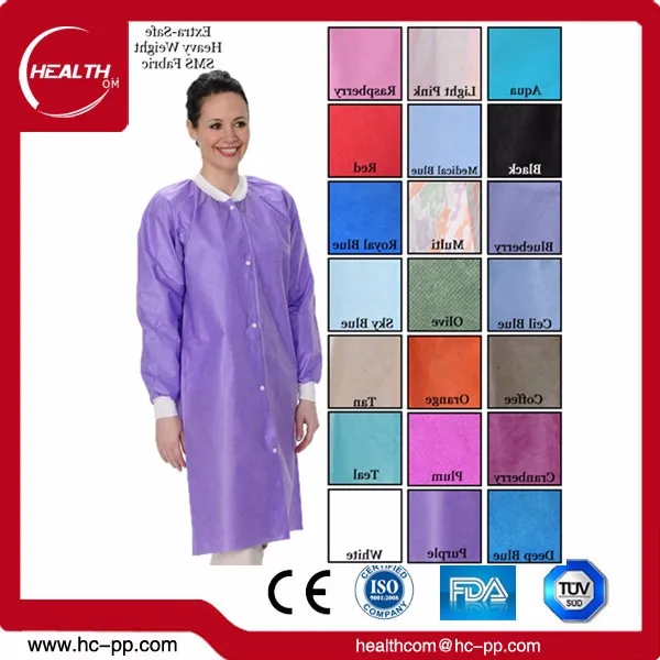 White Pink Purple Green Blue disposable lab coat/lab coat