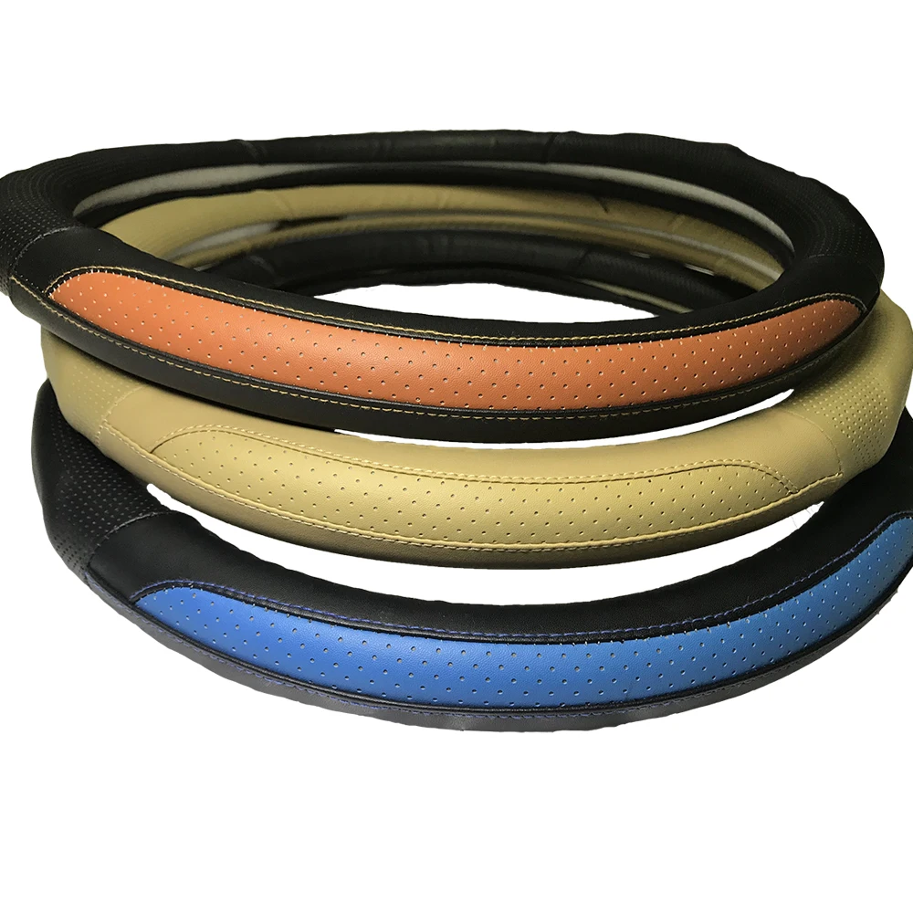 
38CM/15Inchs Styling Leather Car Steering Wheel Cover For Universal Car Steering Wheel Accessories 