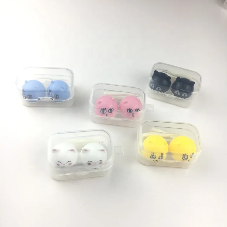 Cheap  Mini  cute 3D anime cosplay Contact Lens Cases accept LOGO printing on case P-1001