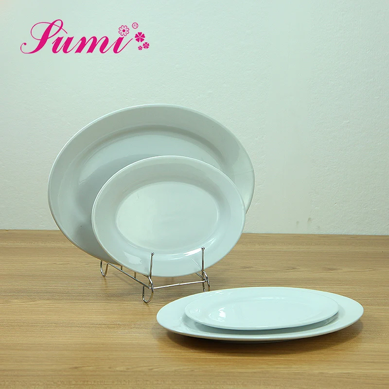Wholesale top quality dinner food fish dish plate restaurant ceramic oval charger plate