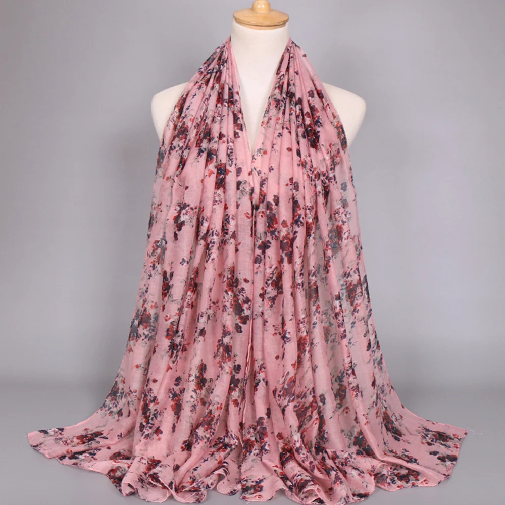 
Zakiyyah BS389 Pashmina Scarf Turkish Hijab Floral Design For Muslim Girl Islamic Women Shawls 
