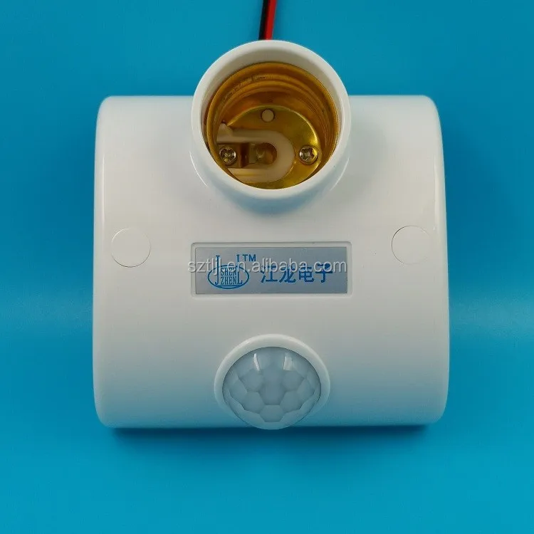 tow line 86mm white e27 pir sensor motion switch lamp holder AC220VLED energy-saving delay switch