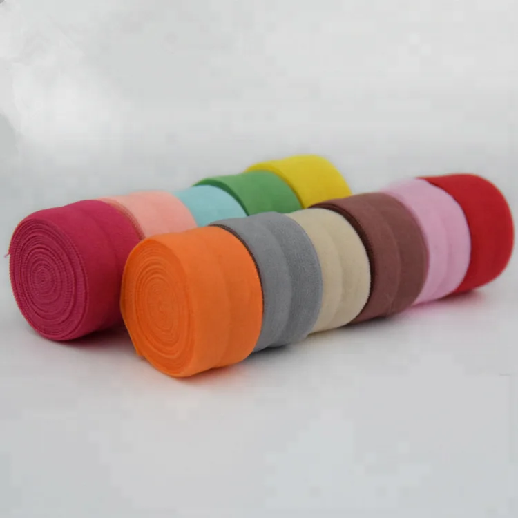 
wholesale colorful solid fold over elastic 