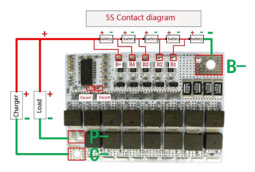 BMS 21V 100A 5S Li-ion LMO Ternary Lithium bms Battery Protection Board