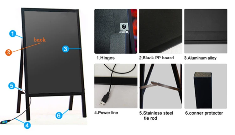 Super slim transparent panel led neon drawing board