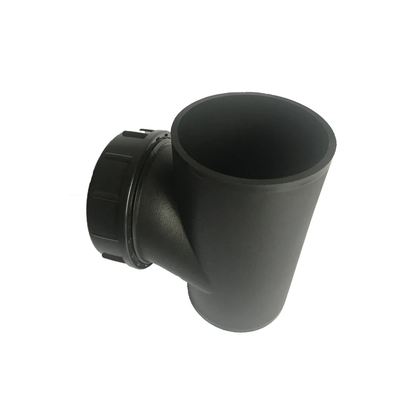 good quality of pe100 hdpe drainage pipe fittings horizontal access coupler T with checking hole for soil waste and vent use