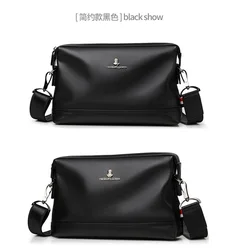 men small pu leather shoulder cross body satchel bag messenger bags