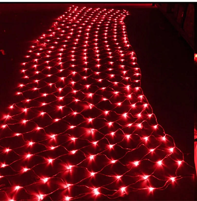 Разноцветная сказочная гирлянда с 672 светодиодами и сеткой для деревьев