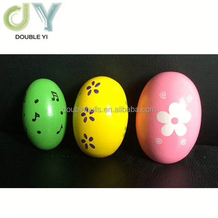 Custom Print 7*5cm Wooden Cartoon Sand Egg
