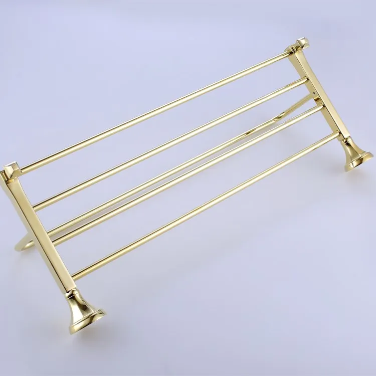 
Brass rose gold polished bathroom accessories set 24 inch towel rail wall mounted hardware towel shelf 