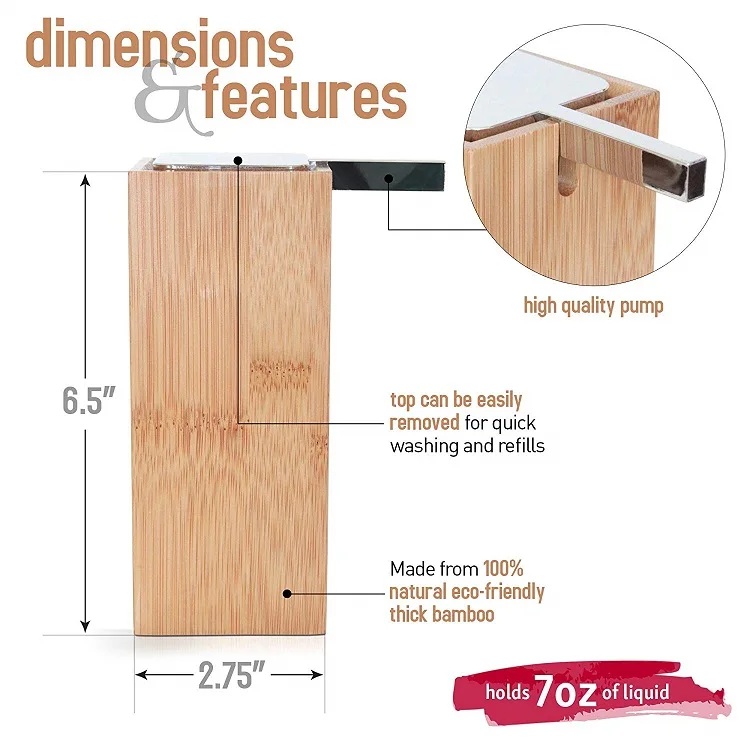 Refined-bam OEM Factory bath spa gift set bamboo dispenser