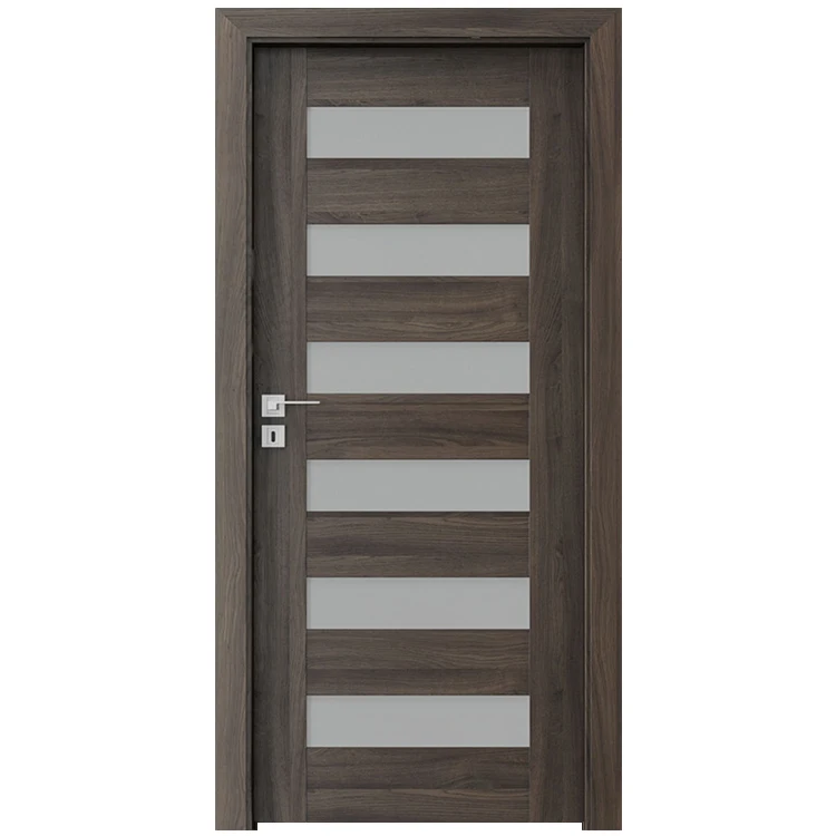 Современная Водонепроницаемая прочная Внутренняя дверь из матового стекла и ПВХ