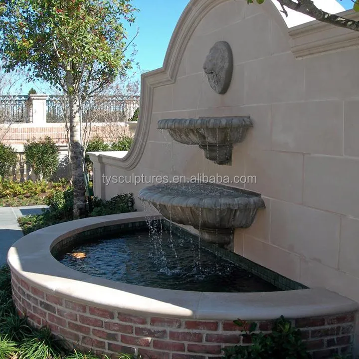 Decorative stone indoor water wall lion head spraying water fountains with cheap price