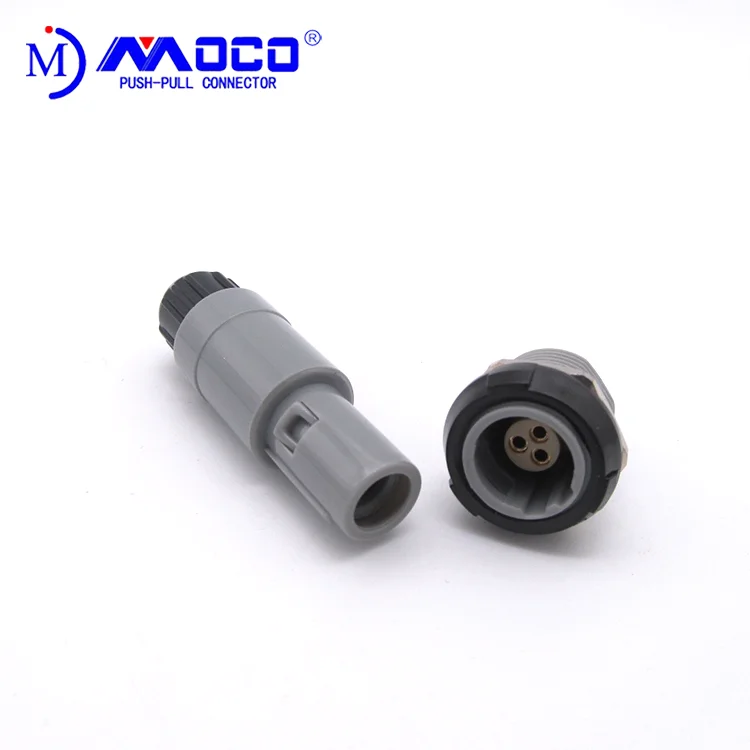 1P series 2 3 4 5 6  7 8 9 10 12 14 pin straight plastic male and female connectors with black nut