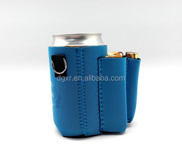 Durable promotional pattern printing neoprene can cooler with cigarette holder and lighter