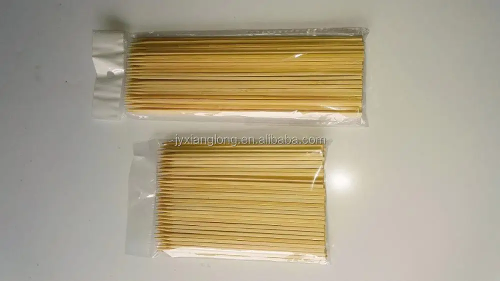 High quality square shape cotton candy bamboo stick with double flat edge