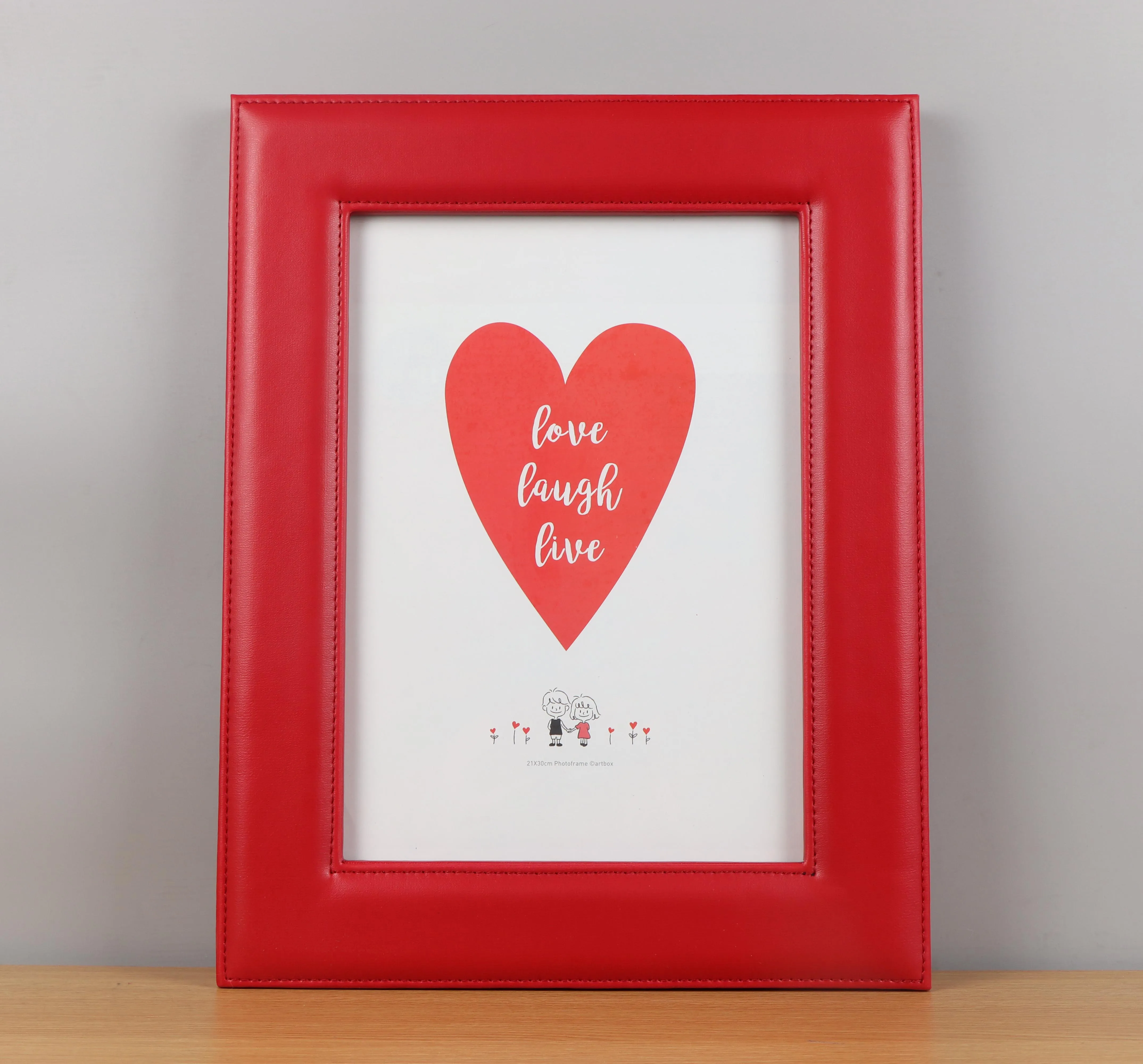 A4 document picture frame, PU leather photo frame, High quality red frame