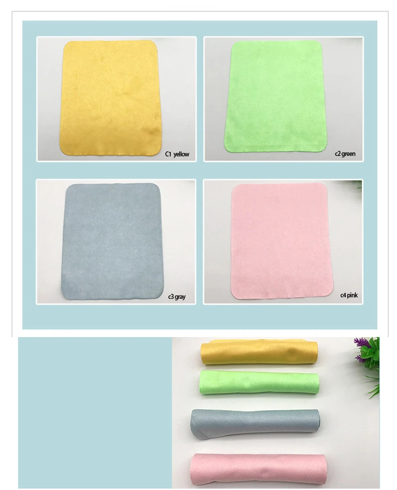 Wholesale good quality Suede fabric sunglasses lens cleaner microfiber eye glasses cleaning cloth