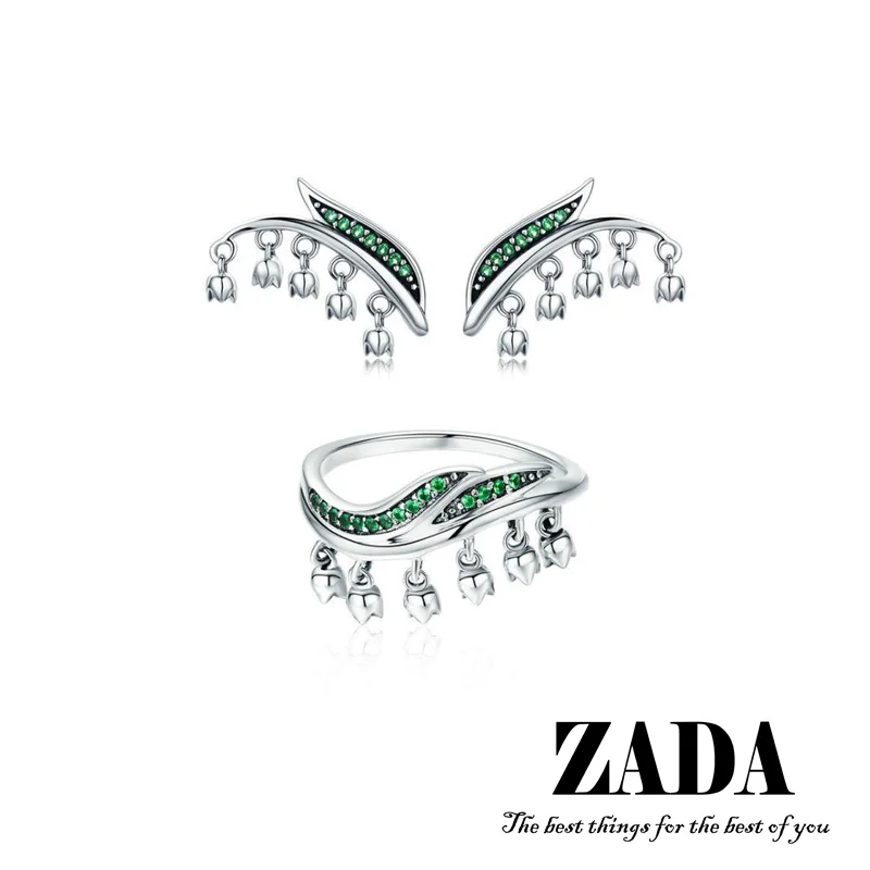 dropshipping products 2021 Bellflower design Real Silver 925 Earrings,Ring women jewelry set