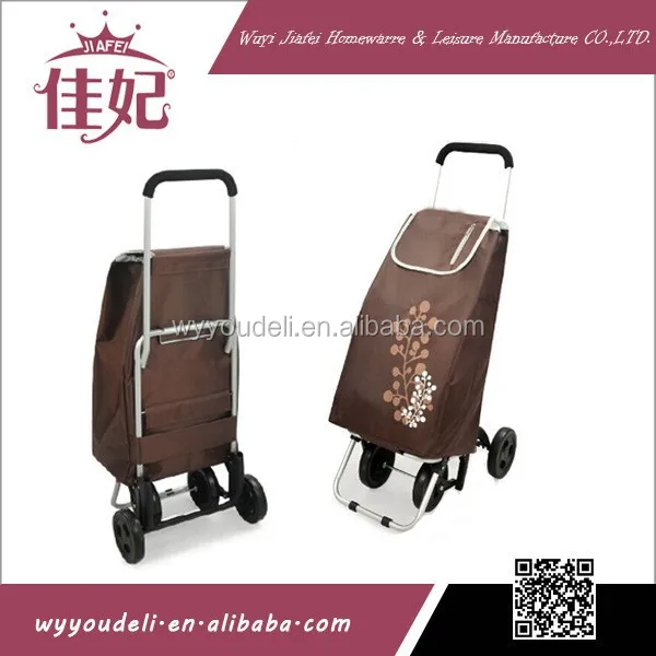 2019 made in china New Design folding mini small asian fruits vegetables four wheel shopping cart trolley