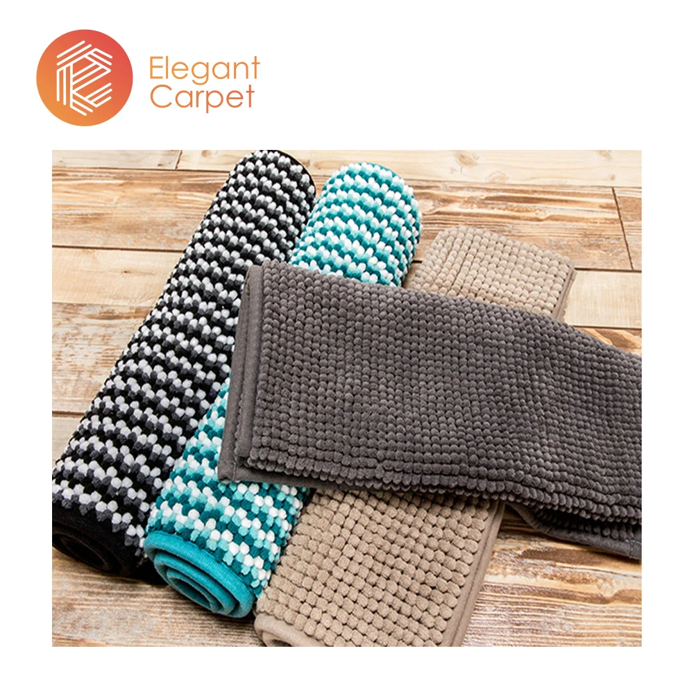 Custom bathroom mat rug  chenile bath mat