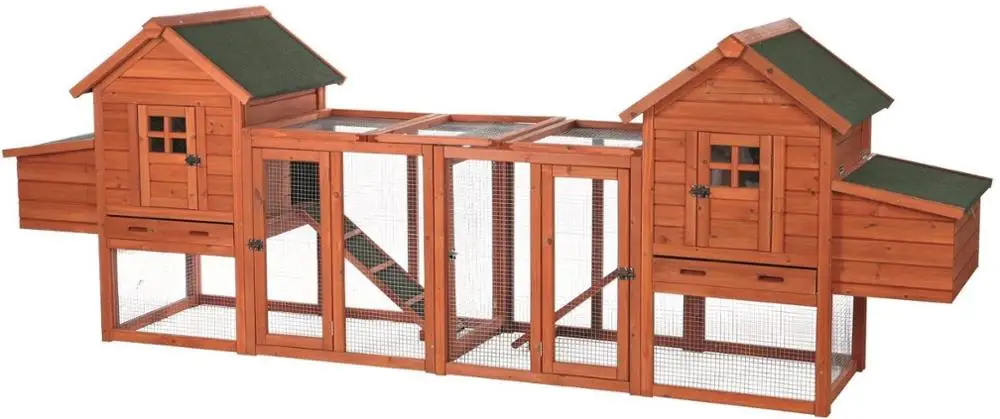 Pet Products Brown Wood Chicken Coop Duplex With Outdoor Run calf hutch