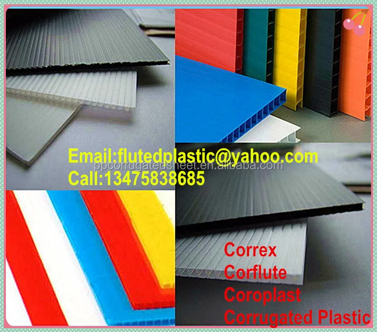 Polypropylene corrugated plastic honeycomb cardboard panels