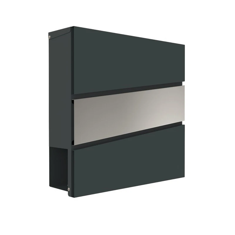 
Modern Rust Proof Powder Coated Galvanized Steel Black Vertical Lockable Mailbox 
