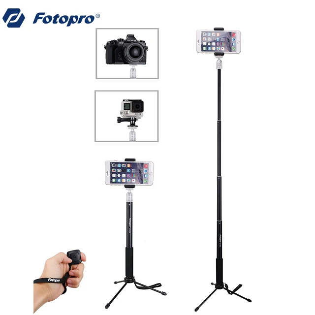 Fotopro Remote Control 2-in-1 Mini Selfie Stick Tripod for Phone GoPro Camera