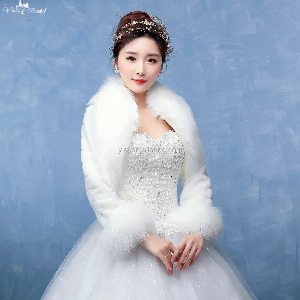 
LZP131 Simple Wave Jacket Adult Long Sleeves Wedding Fur Bolero Women 