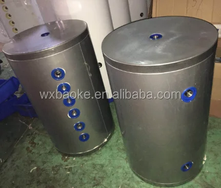 
SS 304 Cylindrical Pressure Hot Water Tank Isolated Heat Preservation Horizontal/Vertical Type heated by spiral pipes 