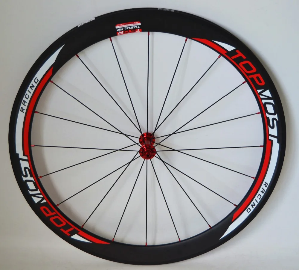 700C TOPMOST 50mm carbon road racing wheelset 23mm width tubular road wheelset 20/24holes UD matte