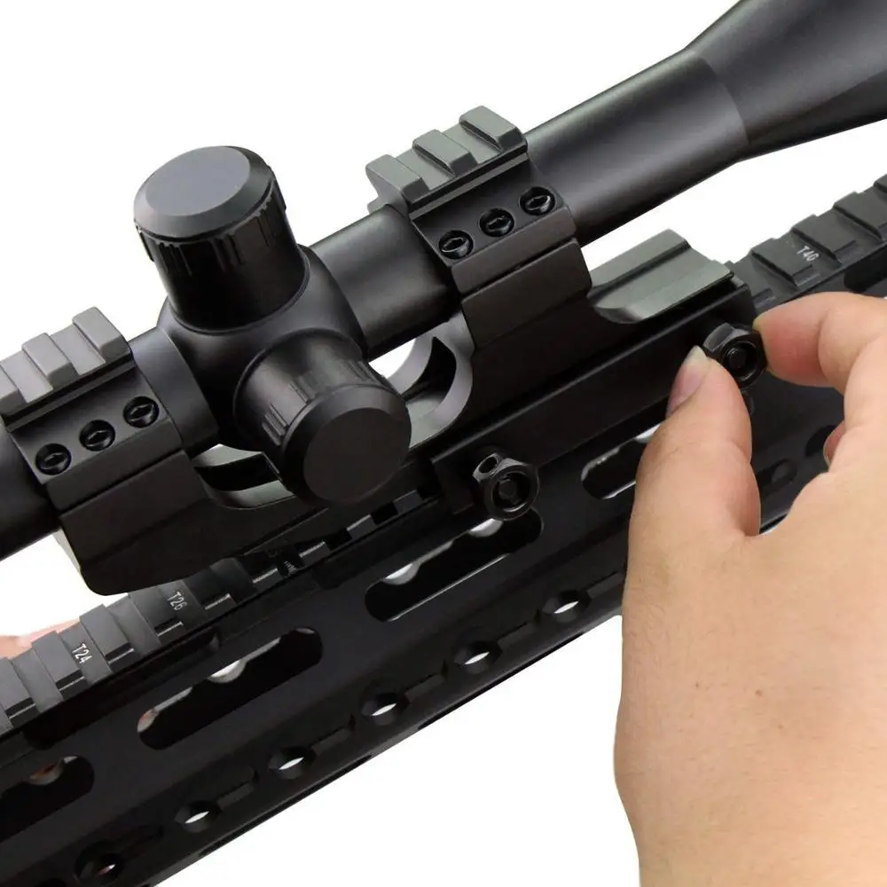 
1 Inch Cantilever Scope Mount, Dual Scope Rings Interchangeable Scope Ring Caps with 2 Slots Picatinny Rail for AR 15 Rifles Fit 