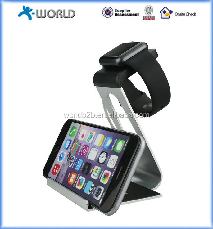 2 in1 алюминиевый сплав держатель зарядки док / док-станция для Apple часы и мобильный планшет