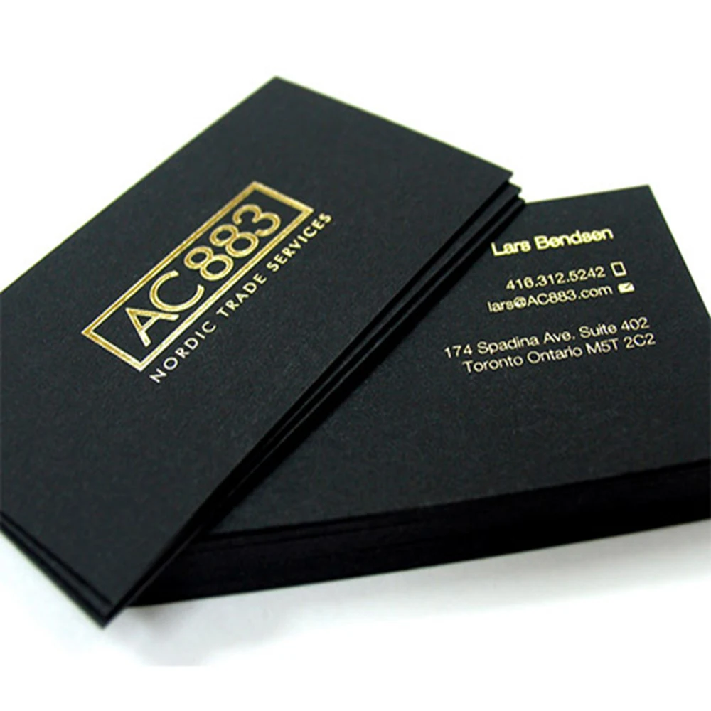 2021 hot sell cotton paper gold foil business card printing