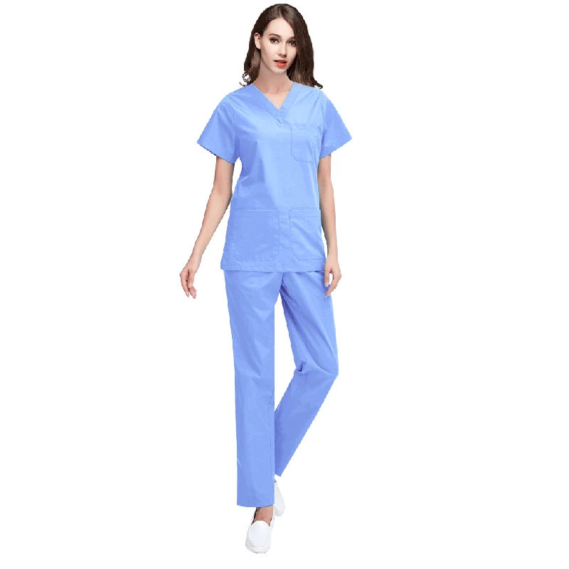 
OEM supply men and women breathable private label hospital staff uniforms 