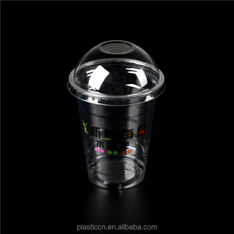 Customized logo Printing Transparent Disposable pp Plastic Cups with Lids