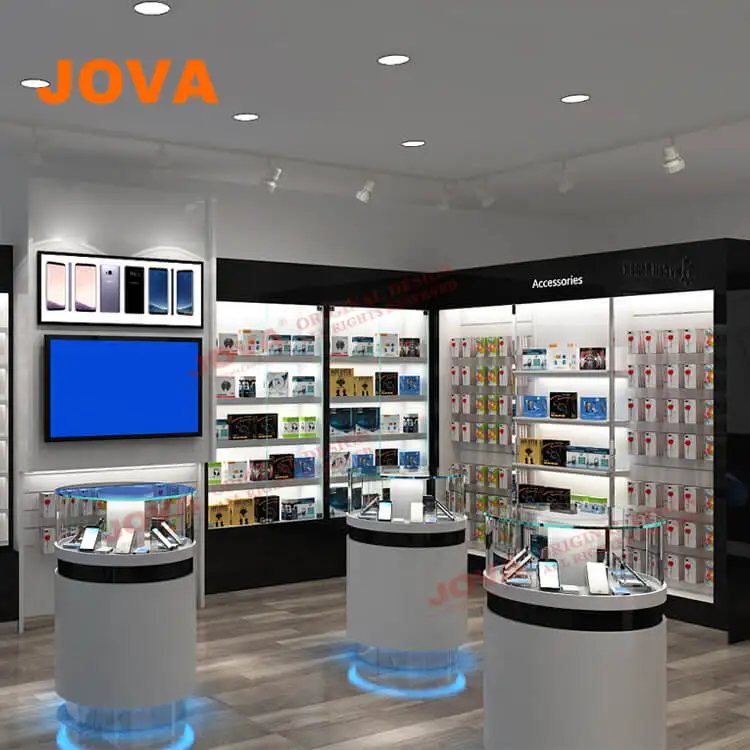 Modern Cell Phone Display Showcase Design Mobile Phone Store Furniture For Electronic